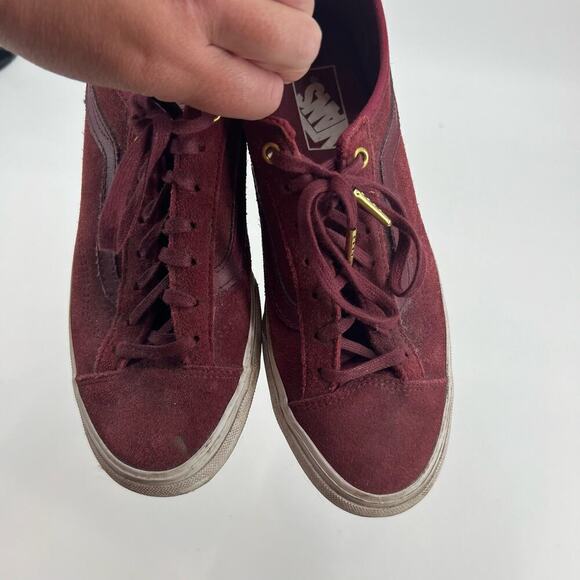 Vans Old Skool Suede Maroon Low Top Skate Shoes Sneakers Lace Up Women 8 Men 6.5 - Picture 4 of 8